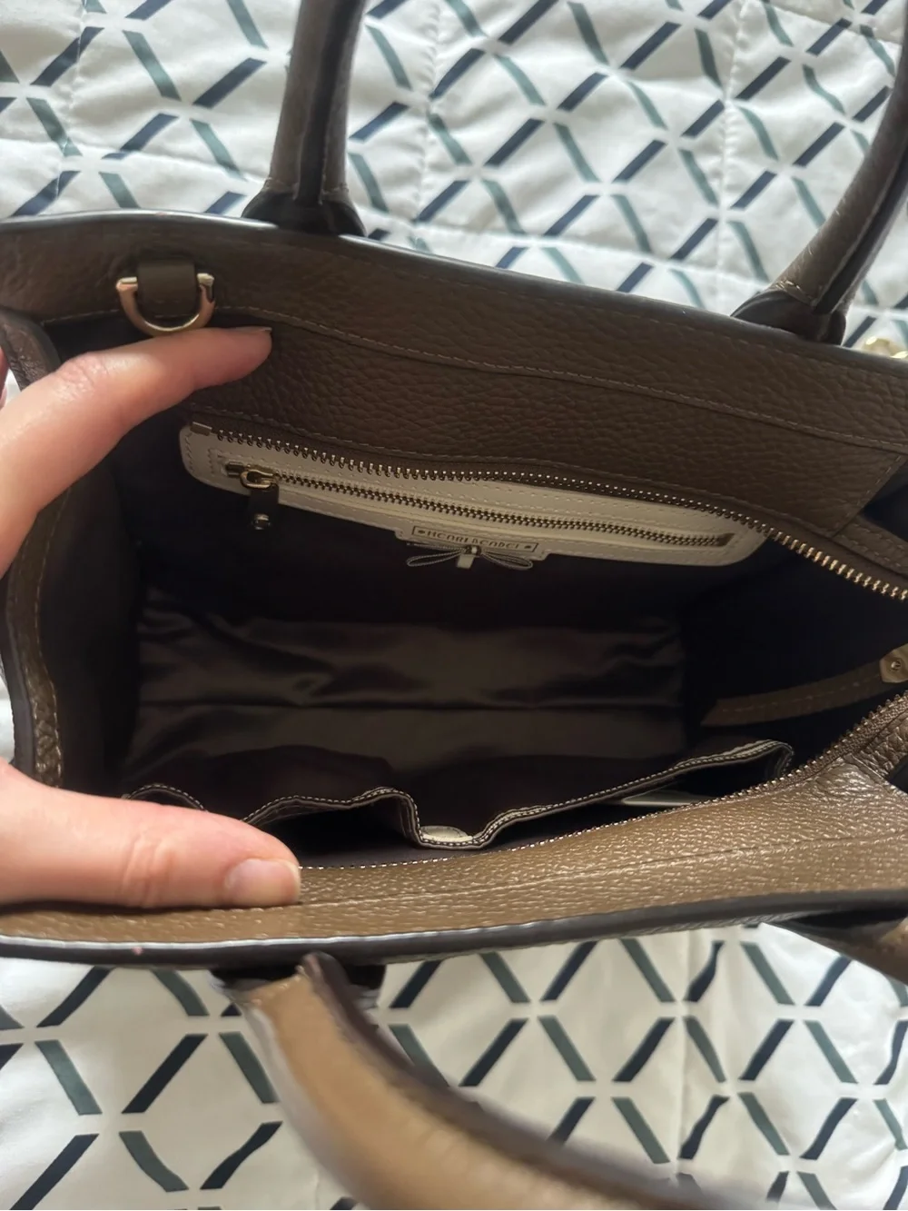 Henri Bendel Convertible Rivingtin Mini Tote in Brown Pebbled Leath…